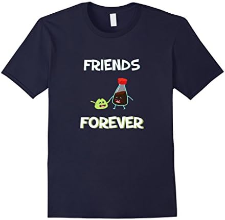 Men's Friends Forever Wasabi Soy Sauce Cute Funny Sushi T-Shirt Medium Navy