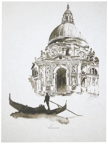 Arcoiris Home Dekoratives Wandbild Stadt Venedig 40 x 30 cm mit LED