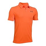 Under Armour Boys' Threadborne Polo,Magma Orange /Academy, Youth X-Large