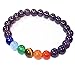 Chakra Healing Semi-Precious Stone Bead and Buddha Stretchy Elastic Bracelet, 10mm, Unisex, Friendship, Couples