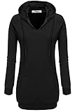 Meaneor Women's Long Sleeve Raglan Crewneck Tunic Sweatshirt String Hoodie