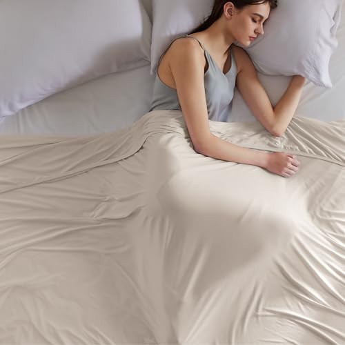 Bedsure Summer Cooling Blanket, 130 x 170 cm, Beige