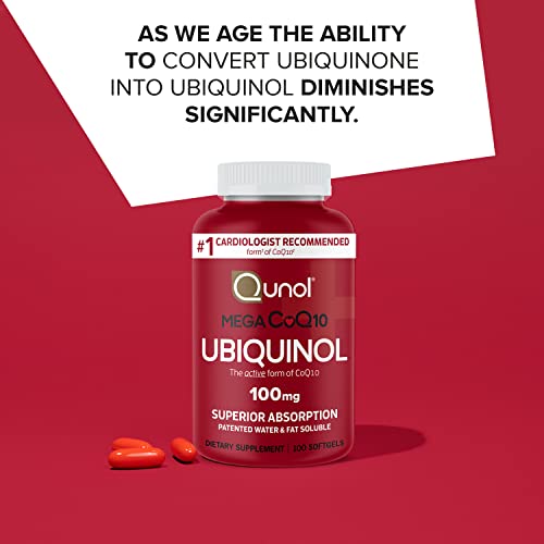 Ubiquinol CoQ10 100mg Softgels, Qunol Mega Ubiquinol 100mg Superior