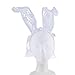 LUX ACCESSORIES Halloween White Lace Veil Bunny Rabbit Ears Easter Baby Dress Up Party Headband