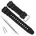 OliBoPo Waterproof Natural Resin Replacement Watch Band for Casio AQ- S800W SGW-300H MRW-200H AE-1200 W-800H W-735H (Black)
