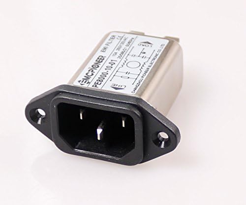EMCPIONEER Male Socket Panel Mount Power Line EMI IEC Inlet Filter AC 120V/250V 10A PE8000-10-01
