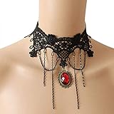 iWenSheng Halloween Costumes Jewelry for Women - Steam-Punk Black Lace Choker Necklace Gothic Jewelry Accessories, Vampire Choker Necklace Costume for Teen Girls (2#)