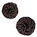 REECHO Women’s Thick 2PCS Curly Wavy Updo Hair Bun Extensions Messy Hairpieces – Dark Chocolate Brownthumb 1