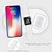 Hisri 3 in 1 Qi Wireless Charging Pad,Fast Wireless Charger Compatible for iPhone X/XS Max/8/8 Plus Apple Watch Airpods Samsung Galaxy Note 8/S9/S8 and All Qi Enable Device (White Only Wireless Pad)