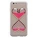 IKASEFU Clear Transparent Rubber Case for iPhone 6 Plus/6S Plus,Cute Novelty Heart Shape Flowing Sand Slim Fit Clear Gel Liquid Case Cover for iPhone 6 Plus/6S Plus 5.5