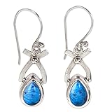 NOVICA Natural Turquoise and .925 Sterling Silver Dangle earrings, 'Temptations'