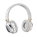 Aita Bluetooth Headphones On Ear Foldable Wireless Headphones with FM Radio, Microphone, TF Card Reader and LED Lights, Soft Memory-Protein Earmuffs (White)