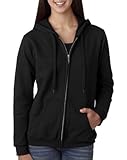 Gildan Women's Heavy Blend Full-Zip Hooded Sweatshirt, X-Large, Black