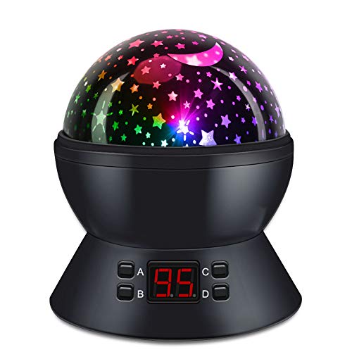 Toys for 4-10 12 months Previous Boys/Women & Room Decor, SCOPOW Evening Mild with Timer Auto-Shut Off, 360 Diploma Rotation Coloration Altering Star Projector for Ceiling for Adults (Black-Toys)