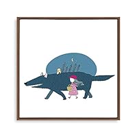 Framed Canvas Wall Art Cartoon Pattern Canvas Prints Home Artwork Decoration for Children's Room,Bedroom - 16x16 inches