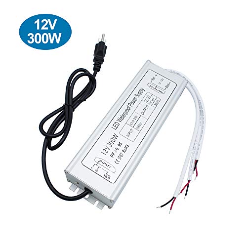 inShareplus LED Driver, 300W IP67 Waterproof Outdoor Power Supply,AC 90-265V to DC 12V 25A Low Voltage Transformer, Adapter with 3-Prong Plug for LED Light, Computer Project, Outdoor Use - Thumbnail 7