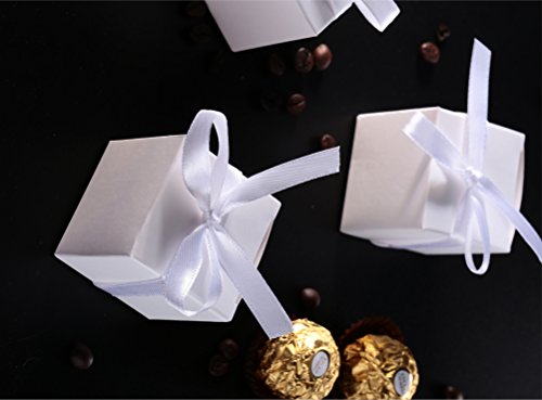 AWELL-White-Gift-Candy-Box-Bulk-2x2x2-inches-with-White-Ribbon-Party-Favor-BoxPack-of-50