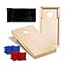 Victory Tailgate Unfinished Regulation Cornhole Bean Bag Toss Game Set with 4 Red and 4 Blue Corn Filled Bags …