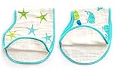 Baby Drool Bibs, 2 Pack Burpy Cloth for Drooling and Teething, 100% Cotton and Super Soft Absorbent Baby Bibs for Boys and Girls, Baby Shower Gift Set(Blue,23.5''x 9'')