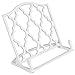 Home Basics Cast Iron Moroccan Lattice Cookbook Stand, 10.5x5.5x9 Inches (White)