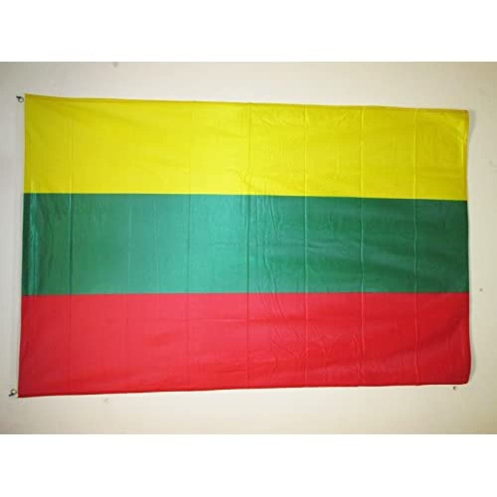 AZ FLAG - Lithuania Flag - 3x5 Ft - For Outdoor - Lithuanian Banner Knitted Polyester with Two Plastic Rings - Fade Resistant - Vivid Colors - 3' x 5' Feet - 150x90 Cm