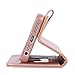 Arae Case for iPhone 5 / iPhone 5s, Premium PU Leather Wallet case [Wrist Strap] Flip Folio [Kickstand Feature] with ID&Credit Card Pockets - Rosegold