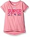adidas Little Girls' Short Sleeve Graphic Tee Shirts, Light Pink, 6