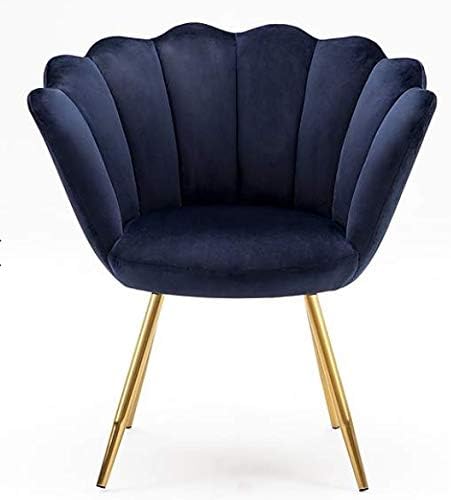 Home Furnitr Blue Vintage Velvet Occasional Armchair Comfortable Lounge Seat Accent Chair With Metal Legs For Bedroom Living Room Hallway