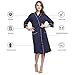 M&M Mymoon Womens Cotton Robe Soft Breathable Kimono Robes Knit Bathrobe Loungewear Short Sleepwear (Navy Blue, L)