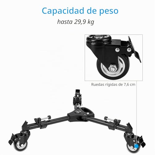 Cayer TD03 Tripod Photography Dolly, Tripod Wheels High Capacity 66lbs with 3 Inch Rubber Wheels, Adjustable Leg Mount Bag for Canon Nikon Sony DSLR Camcorder Photo Video Lighting Cameras