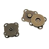 Tinksky 10 Sets of 15mm Sew In Magnetic Bag Clasps for Sewing Craft Clothing Bag Scrapbooking (Bronze)