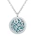 GerTong Essential Oil Diffuser Necklace, Hypo-Allergenic Premium 316L Stainless Steel Aromatherapy Diffuser Locket Pendant Set with 11 Color Refill Pads (Cloud)
