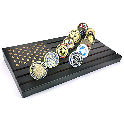 6 Rows American Flag Coin Display Stand,Military Challenge Coin Display