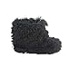 Forfoot Women's Warm Plush Non Slip Durable Sole Slip on Indoor Boots House Shoes Black Large