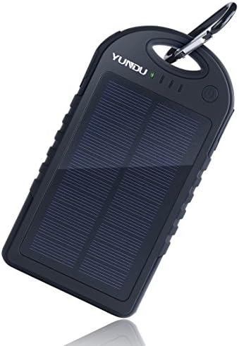 YUNDU Solar Charger 12000mAh Portable Rain-proof Dual-usb Outdoor Sport Hiking Travel Moble Power Bank (Black)