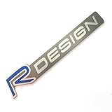 Alstickers! Gluing in The Original nameplate R Design, car Sticker (Emblem) Satin Aluminum 3.5