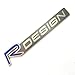 Alstickers! Gluing in The Original nameplate R Design, car Sticker (Emblem) Satin Aluminum 3.5