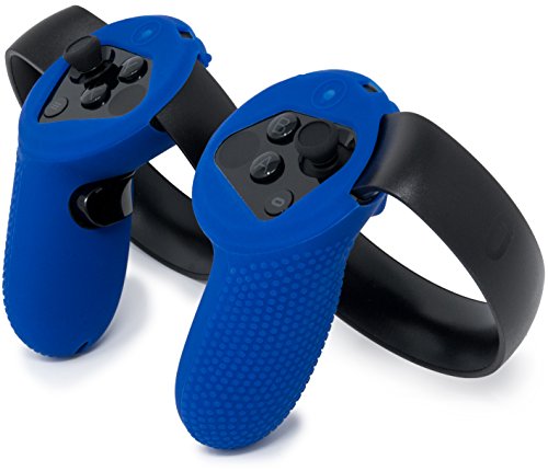 Oculus Touch Controller Skin by Asterion Products - Premium Gel Shell silicone protection covers featuring Low-Profile Friction Studs (set of 2) (Rift & Controllers NOT included) Blue