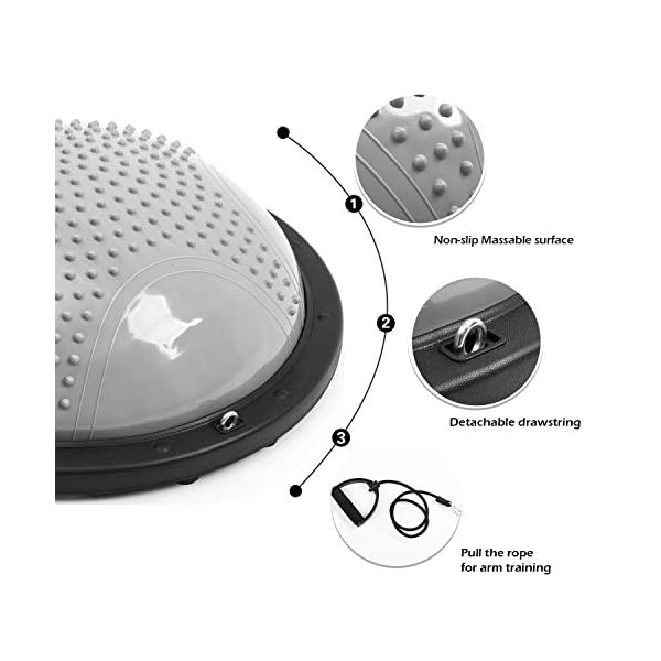 ISE-Balance-Trainer-Balance-Ball-O-46-cm-Fitness-Equipment-with-Elastic-Strings-Pump-Yoga-Pilates-Exercise-Fitness-Max-150kg-SY-BAS1003 ISE Balance Trainer Balance Ball Ø 46 cm, Fitness Equipment with Elastic Strings & Pump, Yoga Pilates Exercise Fitness…