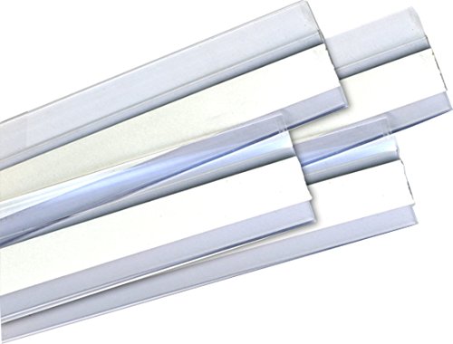 Door Bottom Draft Stoppers, 36" Clear and White Door Sweep Strips ~ Pack of Four