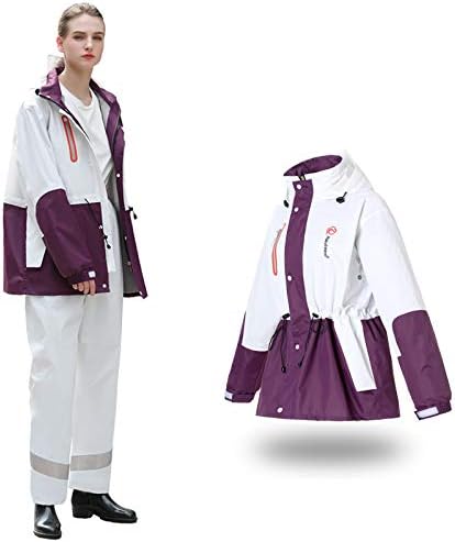 Amazon Co Jp メンズ レディース オートバイのレインコート 防水ジャケットとズボン 反射服スーツ マルチカラーs Xxxxl 紫色 M ホーム キッチン