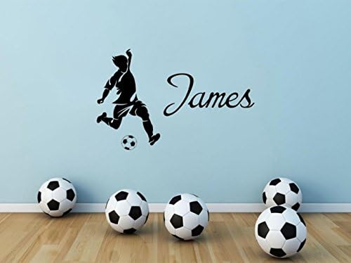 PERSONALISED Football Name Design Wall Art Sticker, Modern Transfer, PVC DecalSize=X-Large 89cm (w) x 57cm (h) | Colour=Deep Navy Blue
