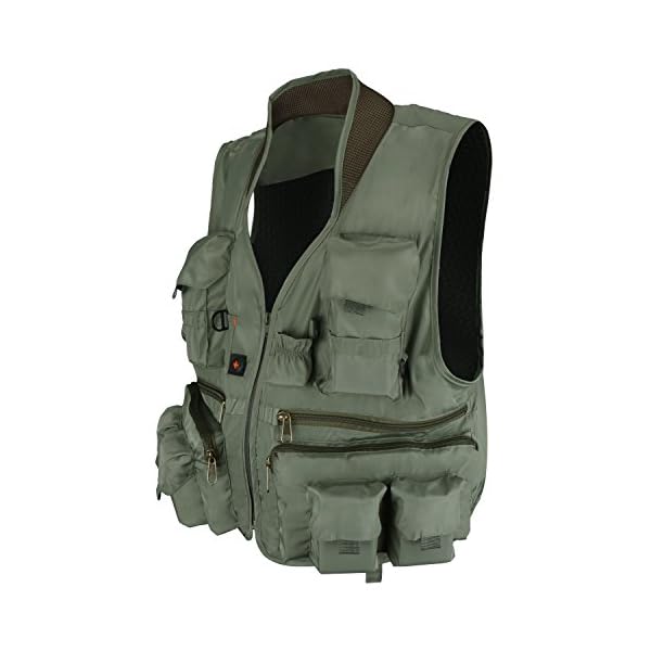 Goture-Fly-Fishing-Vest-with-15-Pockets-Jacket-Mesh-Breathable-Quick-Dry-Waistcoat-Photography-Vest-Army-Green-Fit-for-All-Kinds-of-Outdoor-Activities