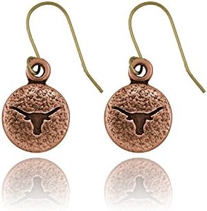 Nature Pals Dangle Style Round Copper Earrings (Long Horn)
