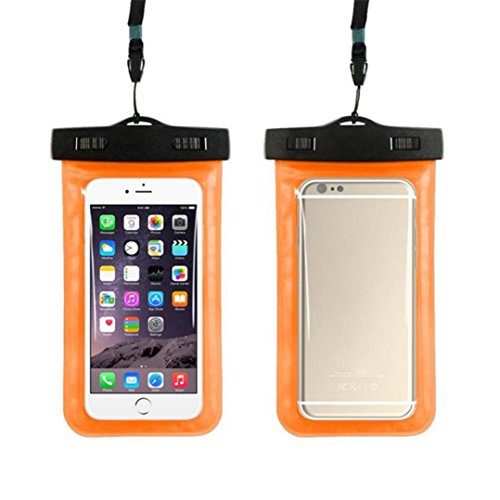 matoen® Travel Swimming Waterproof Bag With Arm bands Case Cover for 6 inch Cell Phone,for iphone x, for iphone 8,for Samsung Galaxy S9/S8/S7,for HTC M7/M8 (Orange) - Thumbnail 4