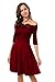 Womens Vintage Lace Off Shoulder Puffy Swing Dresses Sexy Elegant Wedding Dress for Party Cocktail