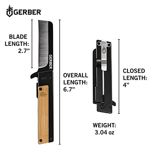 Gerber Gear Quadrant Clip Folding Knife with Plain Edge Blade