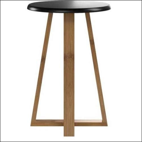 Premier Housewares Viborg Round Bamboo Stool - Black, 30x30x43 cm - Image 4
