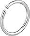 Forbidden Body Jewelry 20g Sterling Silver 8mm Seamless Nose Ring Hoop