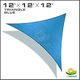 Windscreen4less® 12' x 12' x 12' Sun Shade Sail Canopy Blue - 3rd Generation - Commercial Grade - 5 Years Warranty (Custom Size Available)
